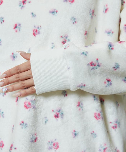 花卉印花法蘭絨家居服三件套