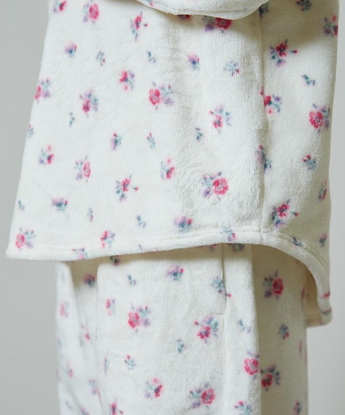 花卉印花法蘭絨家居服三件套