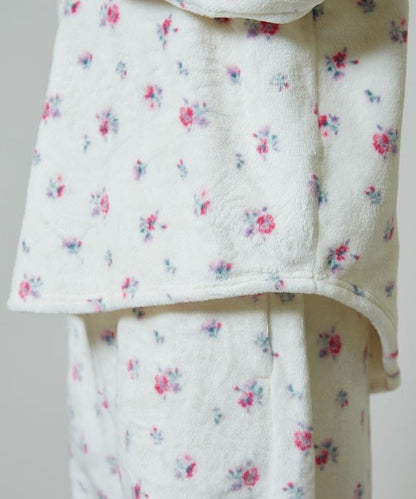 花卉印花法蘭絨家居服三件套