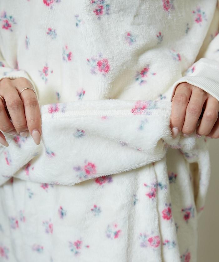 花卉印花法蘭絨家居服三件套