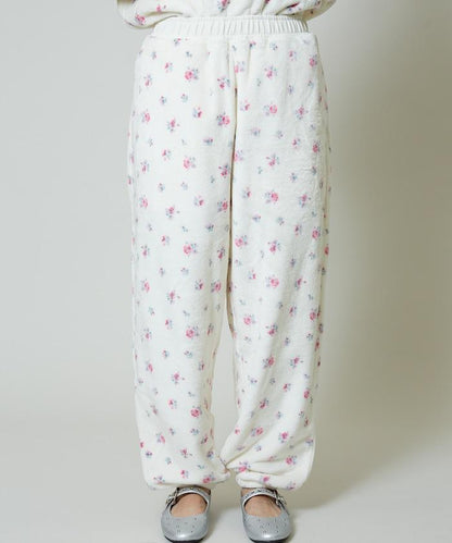 花卉印花法蘭絨家居服三件套