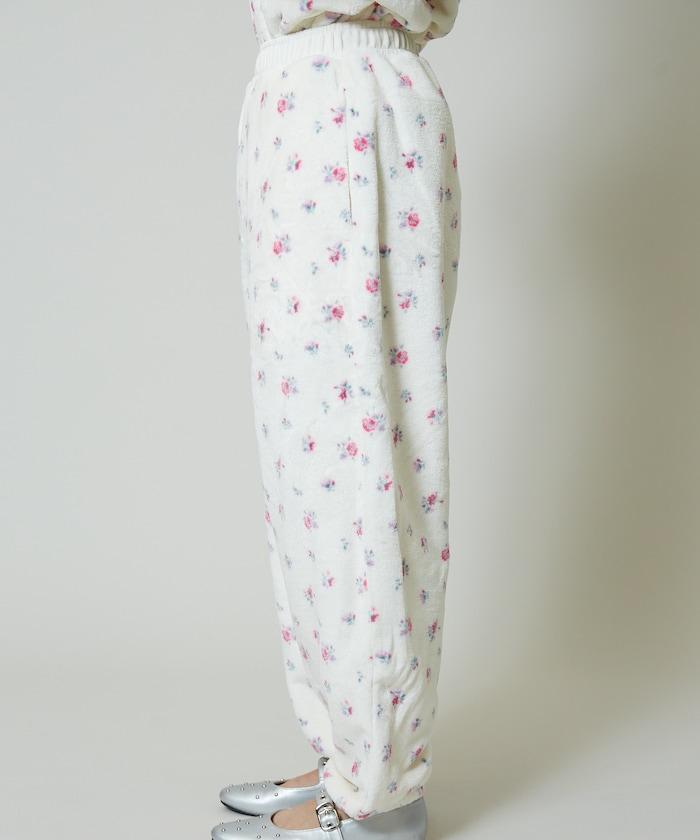 花卉印花法蘭絨家居服三件套