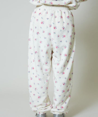 花卉印花法蘭絨家居服三件套