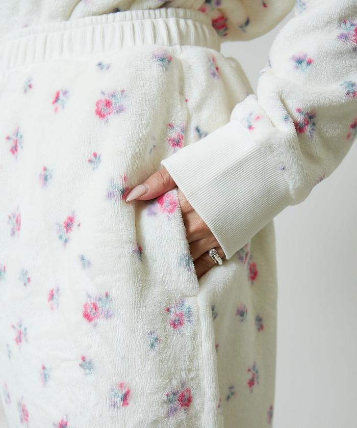 花卉印花法蘭絨家居服三件套