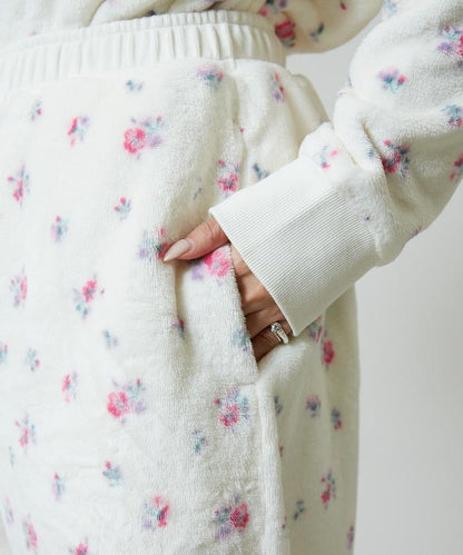 花卉印花法蘭絨家居服三件套