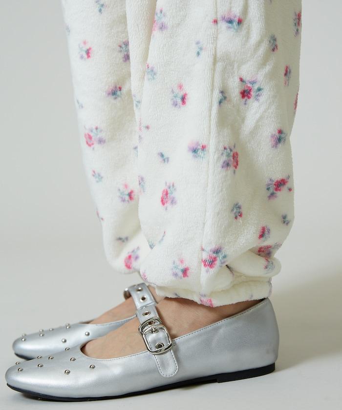 花卉印花法蘭絨家居服三件套