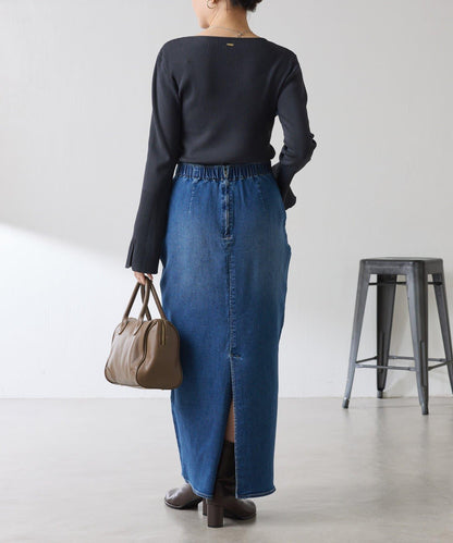 【彈力面料◎】Q.anos 修身牛仔半身裙