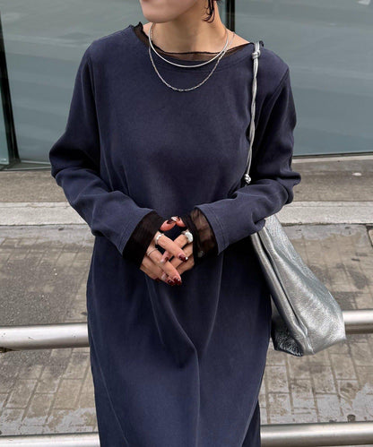 【修身顯瘦】Q.anos 網紗拼接連衣裙