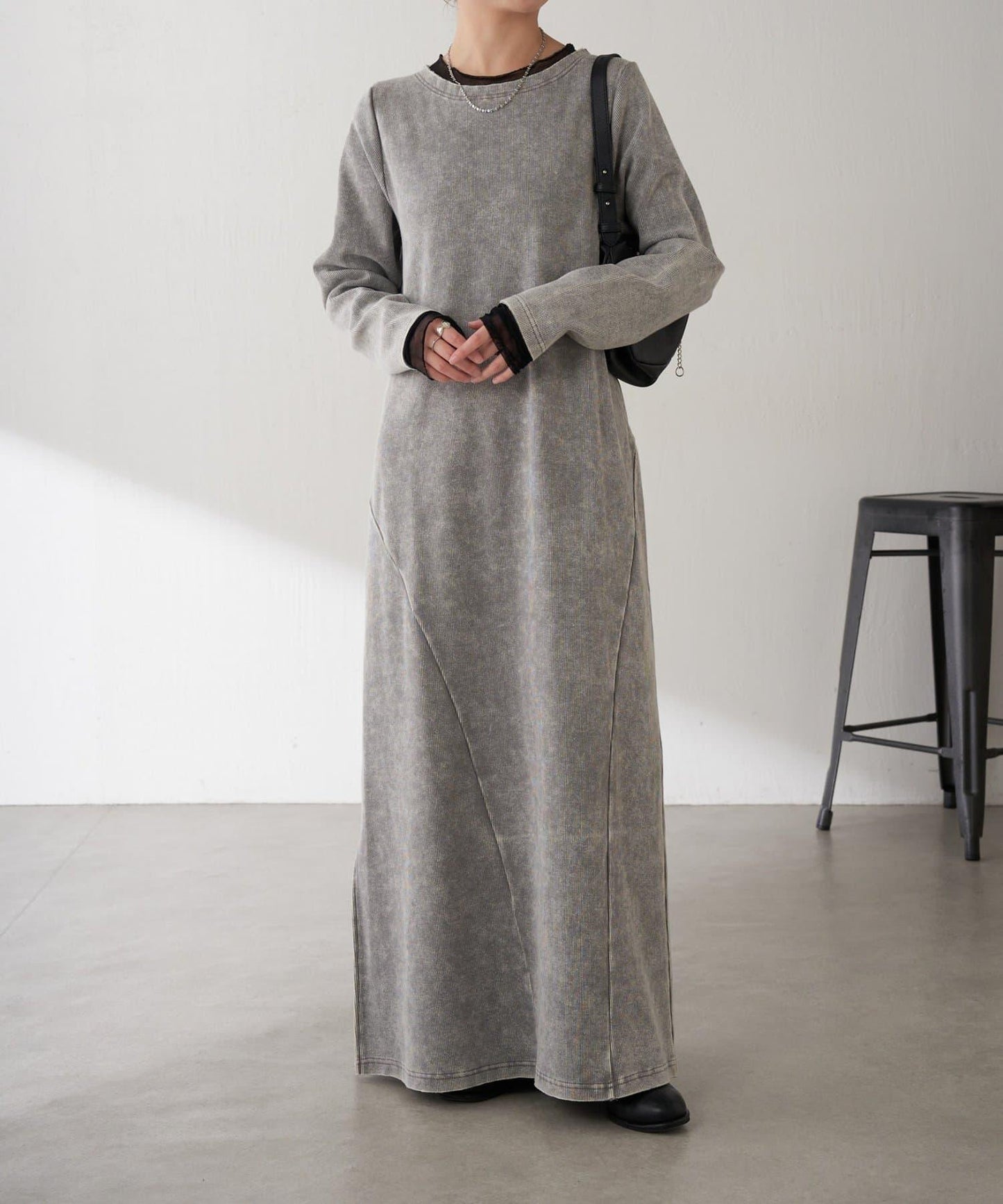 【修身顯瘦】Q.anos 網紗拼接連衣裙