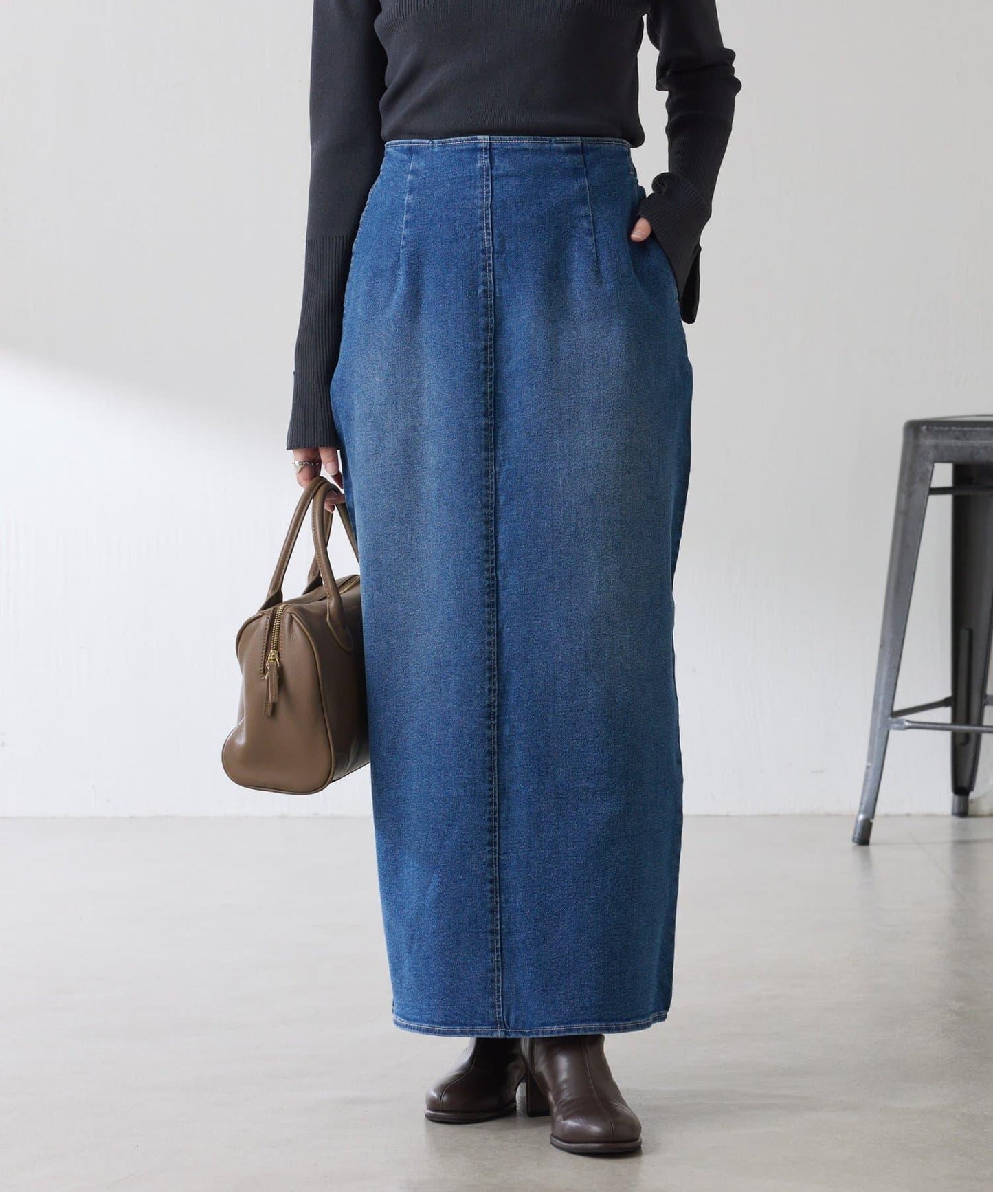 【彈力面料◎】Q.anos 修身牛仔半身裙