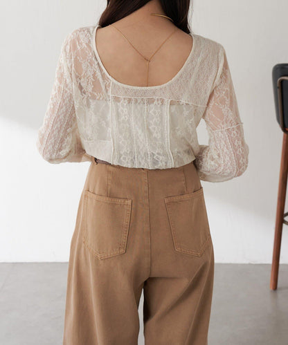 【疊穿推薦】Qanos蕾絲拼接長袖T恤