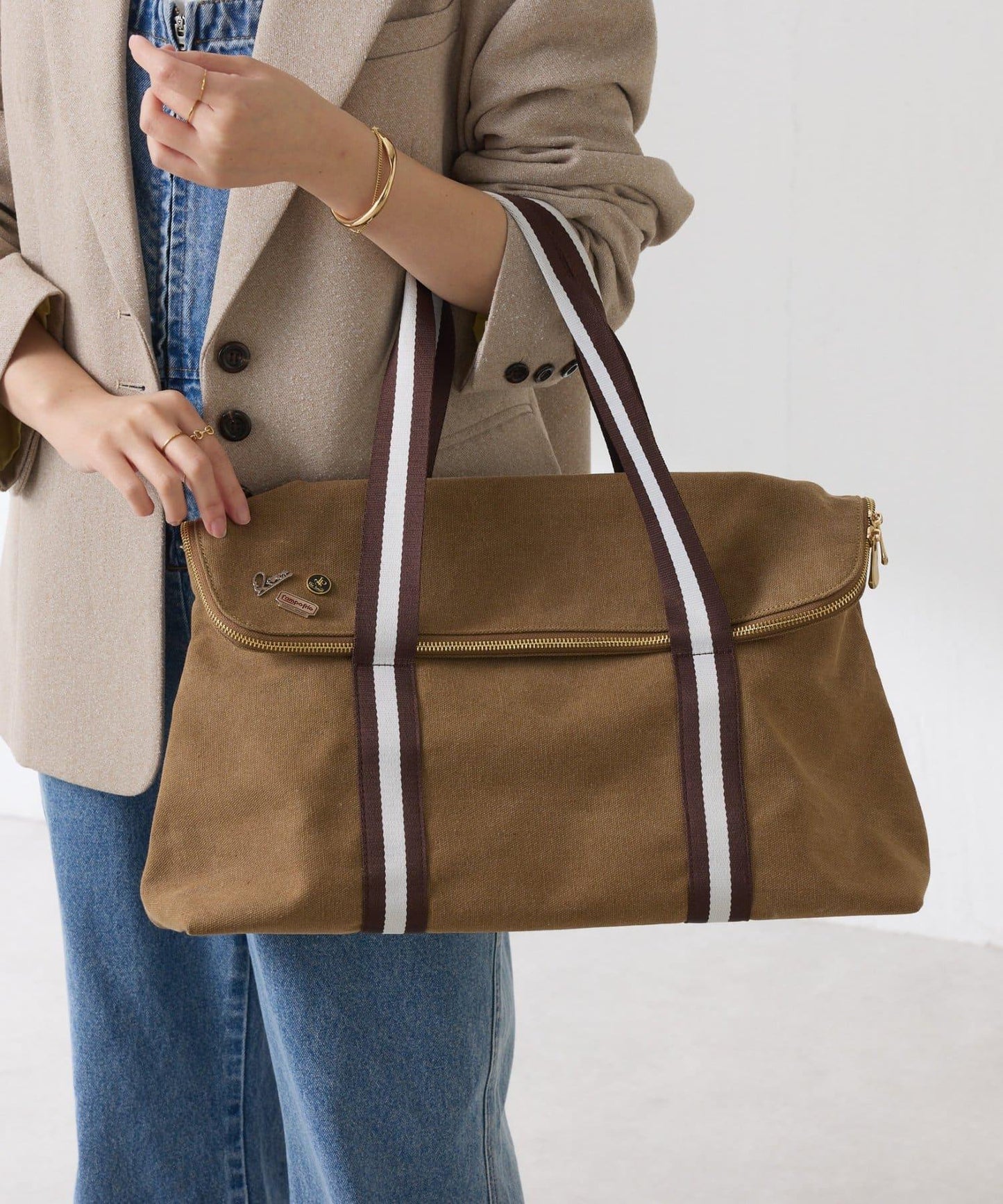 【附胸針】Q.anos大號波士頓托特包