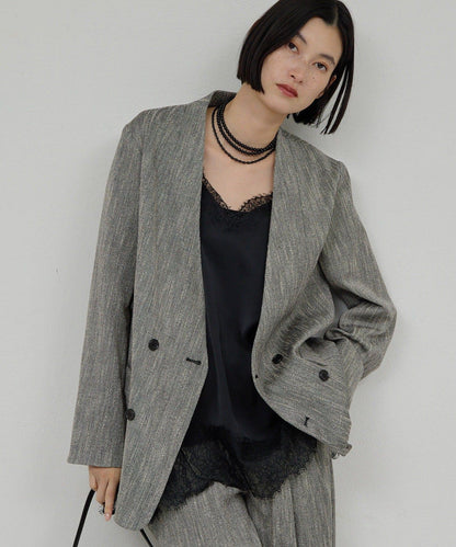 【近日開始】無領粗花呢夾克