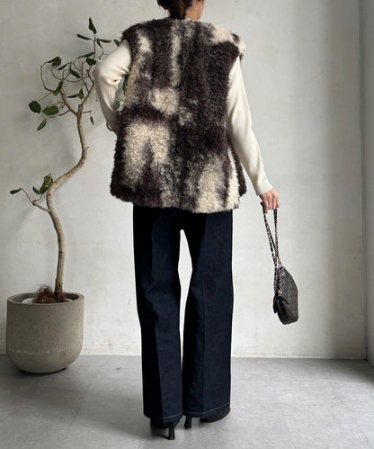 貴賓犬仿皮草漸變馬甲