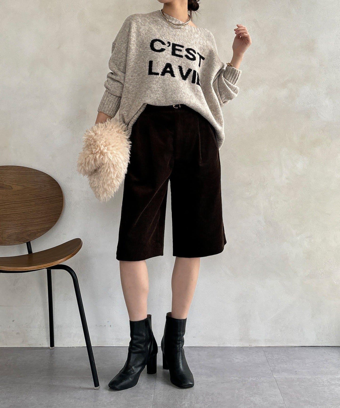 標誌拉鍊兩穿套頭衫