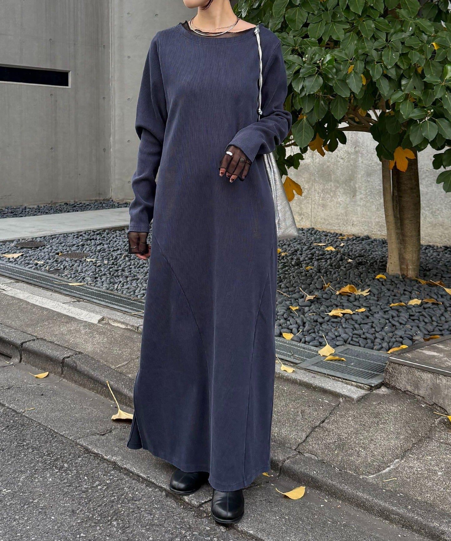 【修身顯瘦】Q.anos 網紗拼接連衣裙