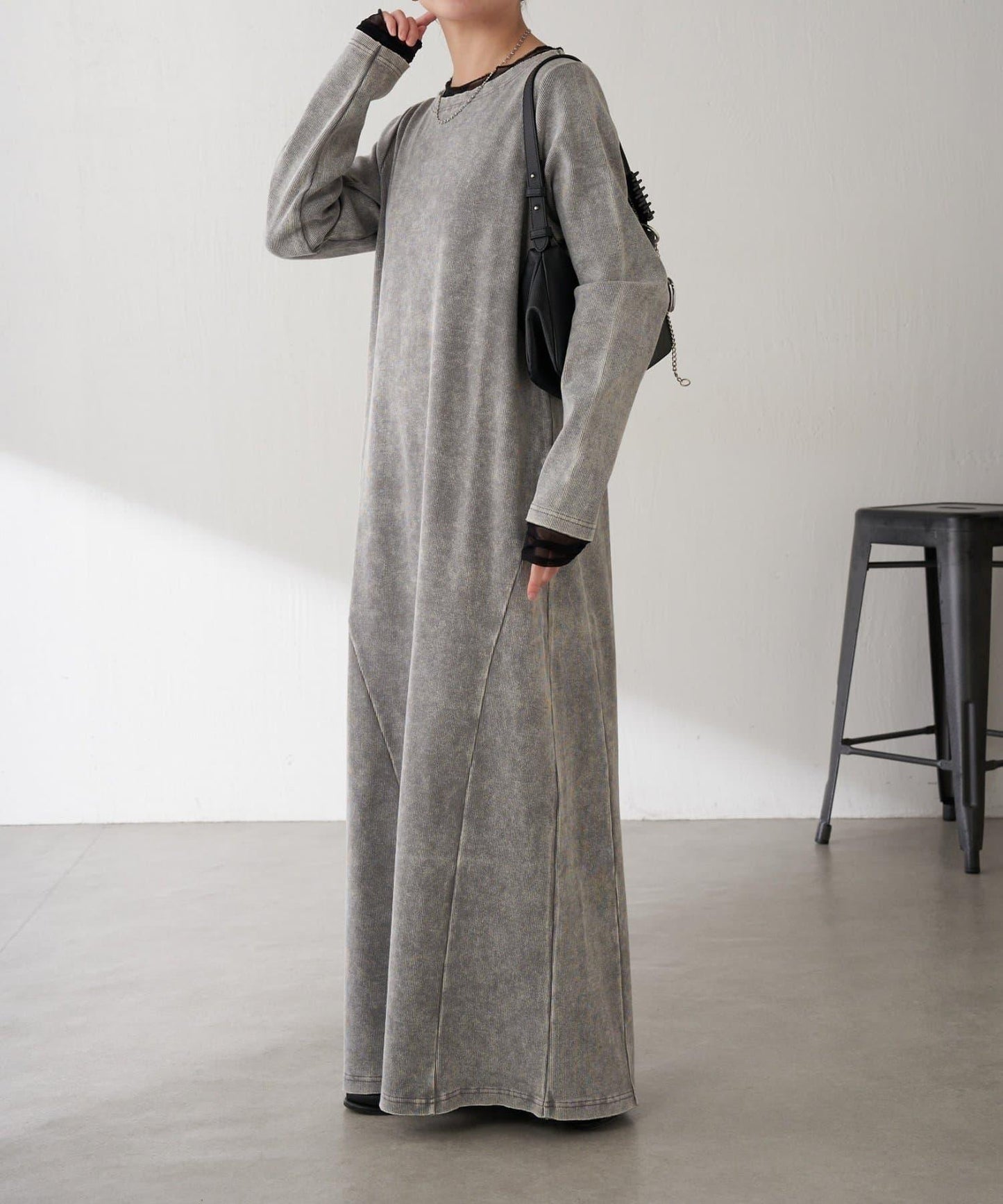 【修身顯瘦】Q.anos 網紗拼接連衣裙