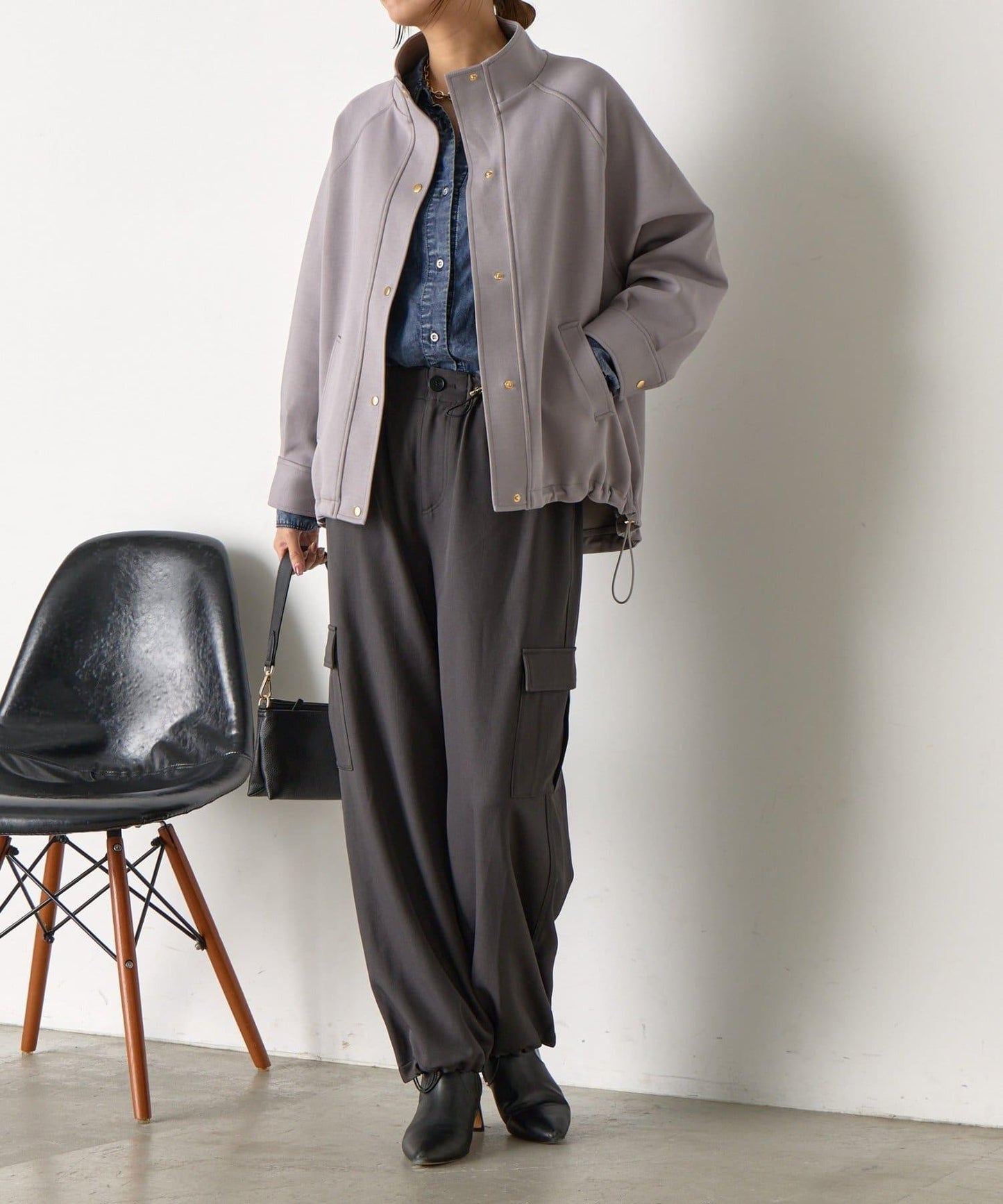 插肩袖長款大衣