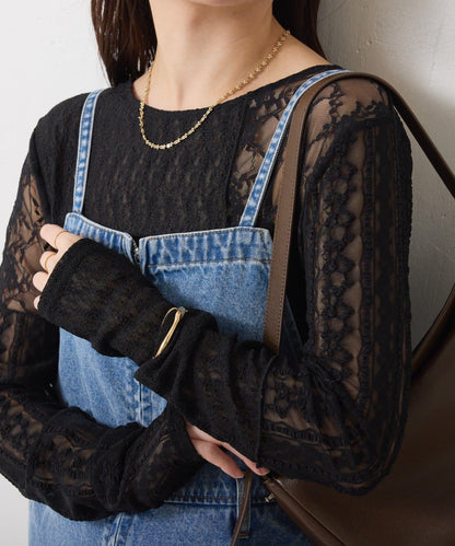 【疊穿推薦】Qanos蕾絲拼接長袖T恤