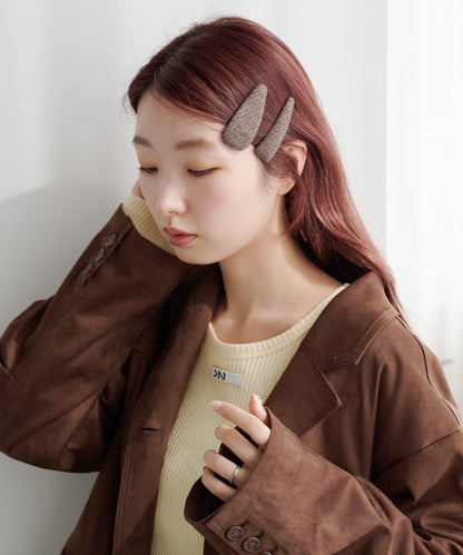 【fiw.】花呢髮夾套裝