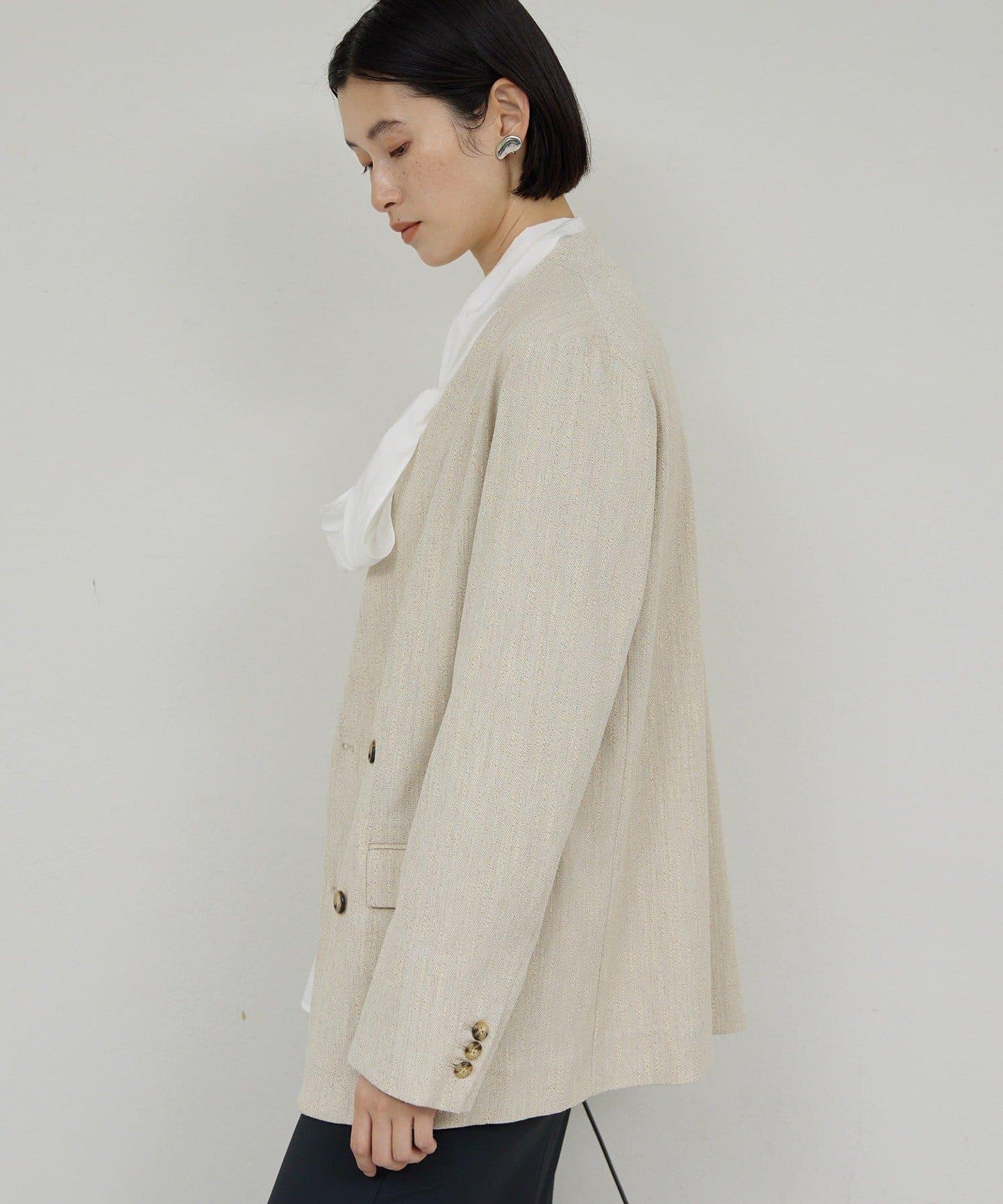 【近日開始】無領粗花呢夾克