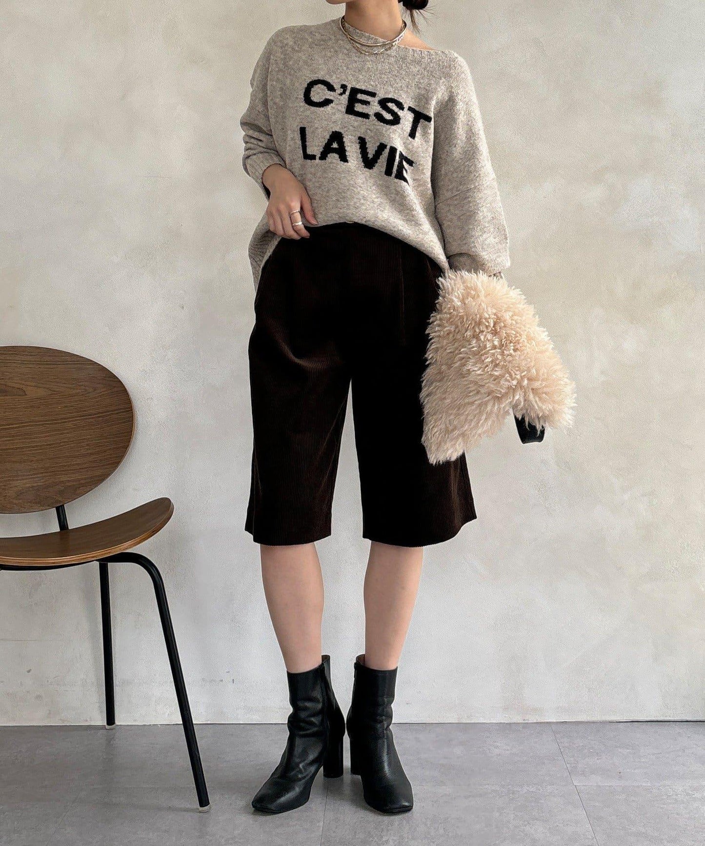 標誌拉鍊兩穿套頭衫