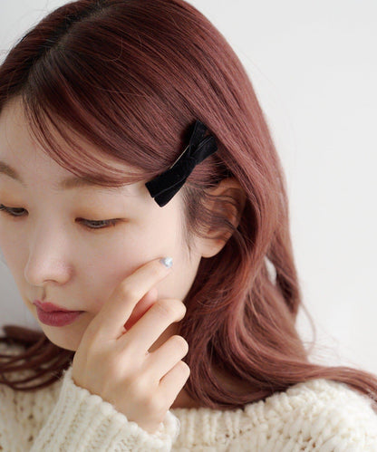 【fiw.】格子髮夾&天鵝絨髮夾套裝