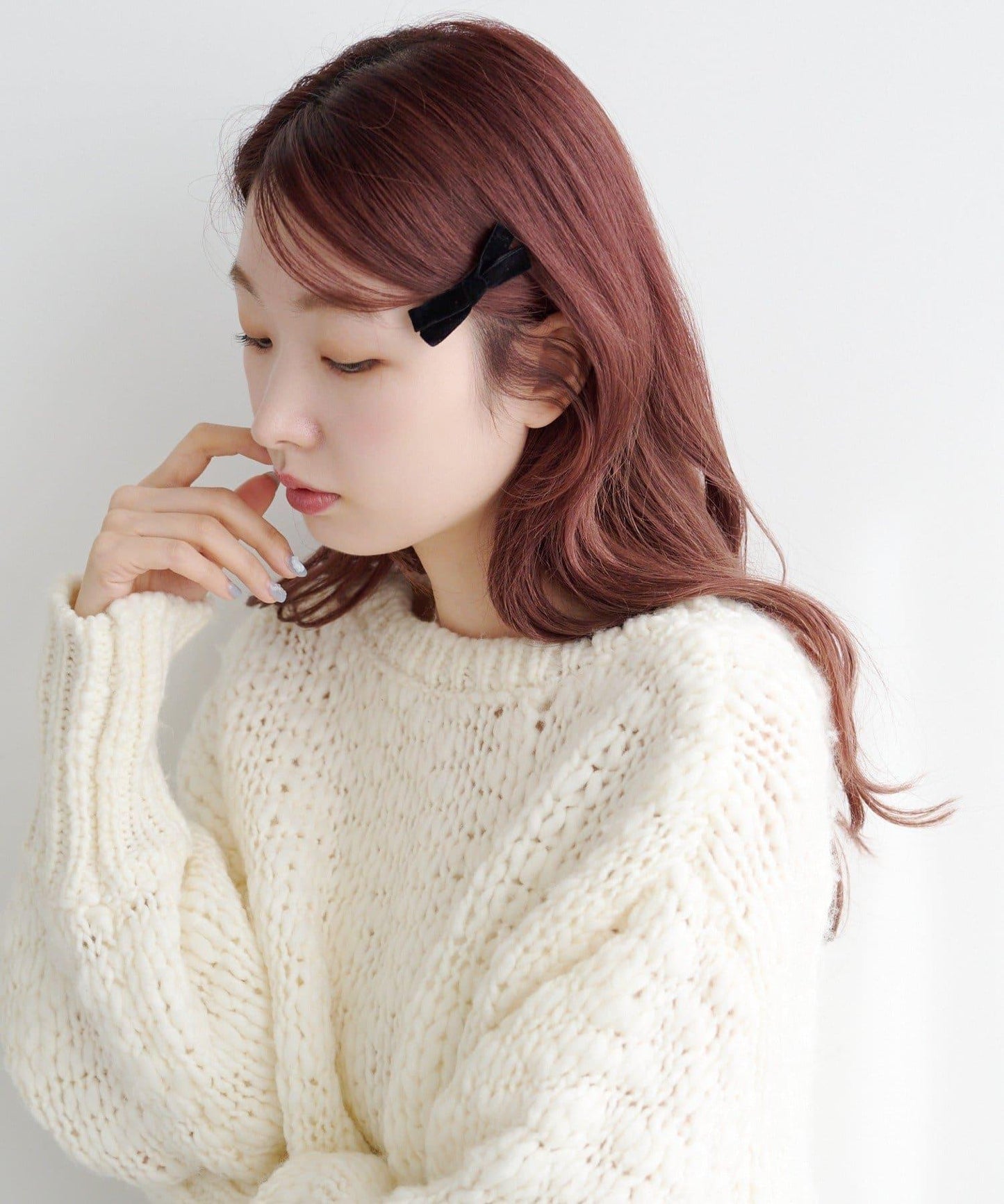 【fiw.】格子髮夾&天鵝絨髮夾套裝