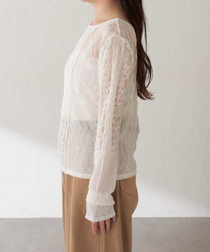 【疊穿推薦】Qanos蕾絲拼接長袖T恤