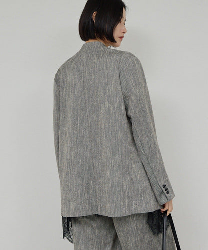 【近日開始】無領粗花呢夾克