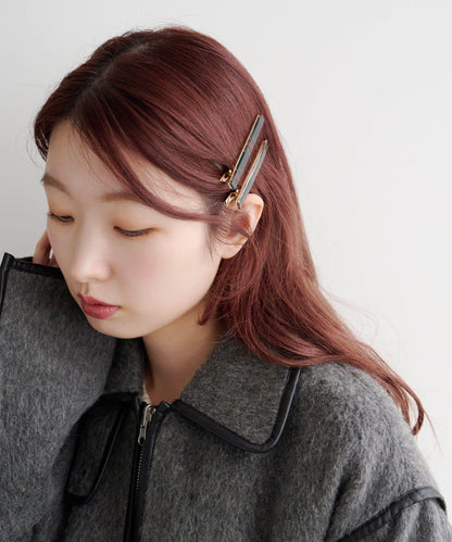 【fiw.】格子髮夾&天鵝絨髮夾套裝