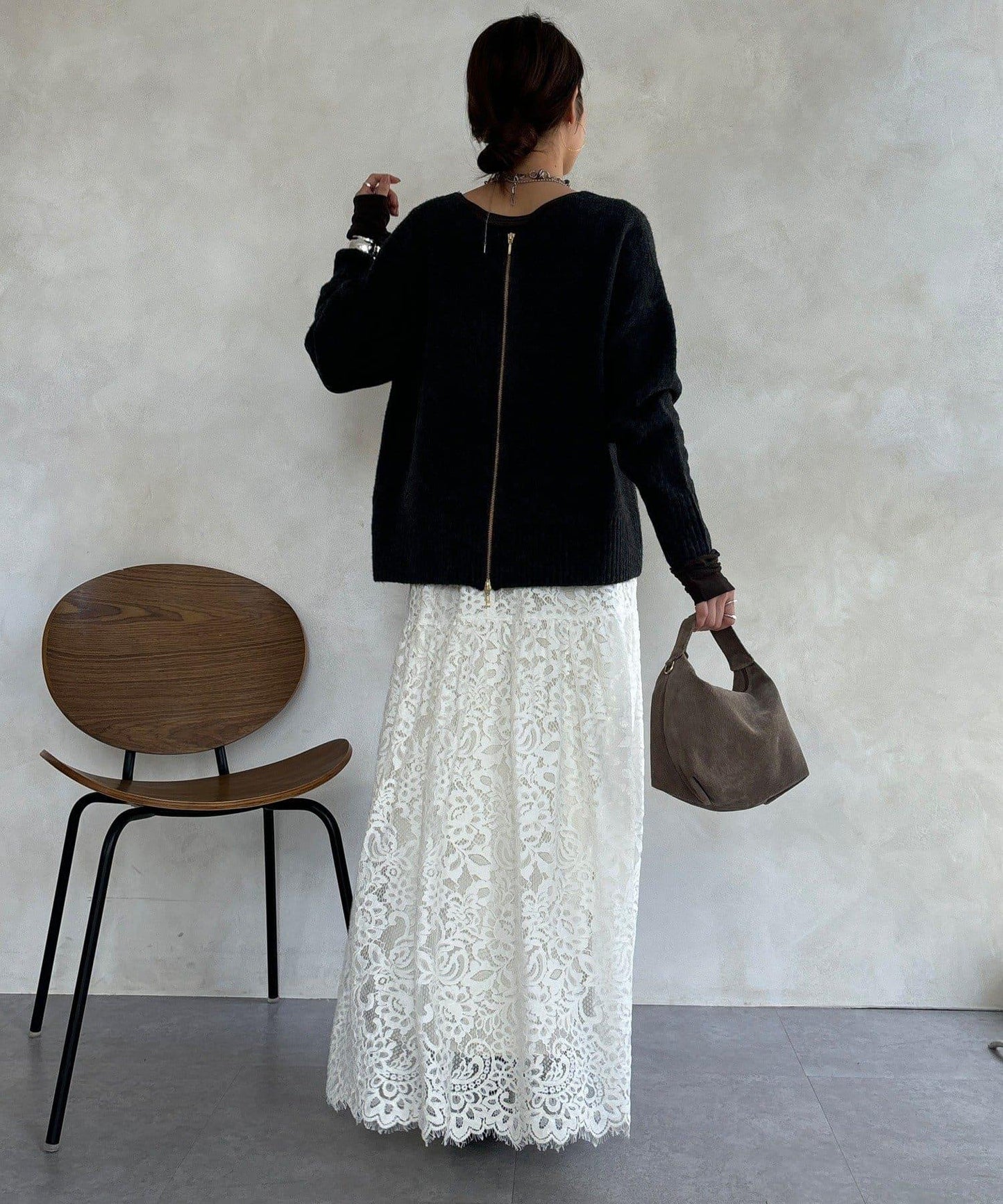 標誌拉鍊兩穿套頭衫