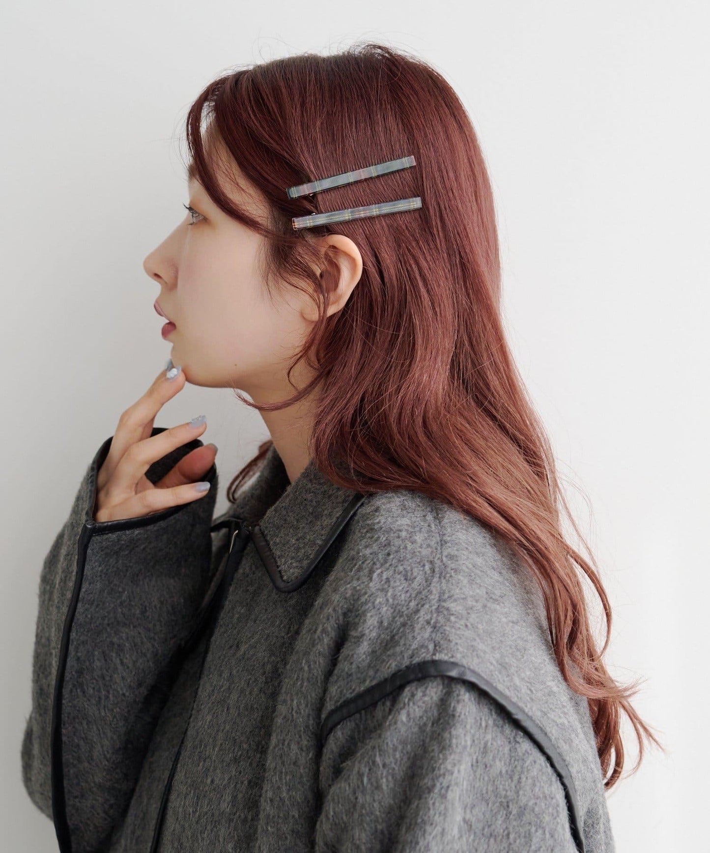 【fiw.】格子髮夾&天鵝絨髮夾套裝