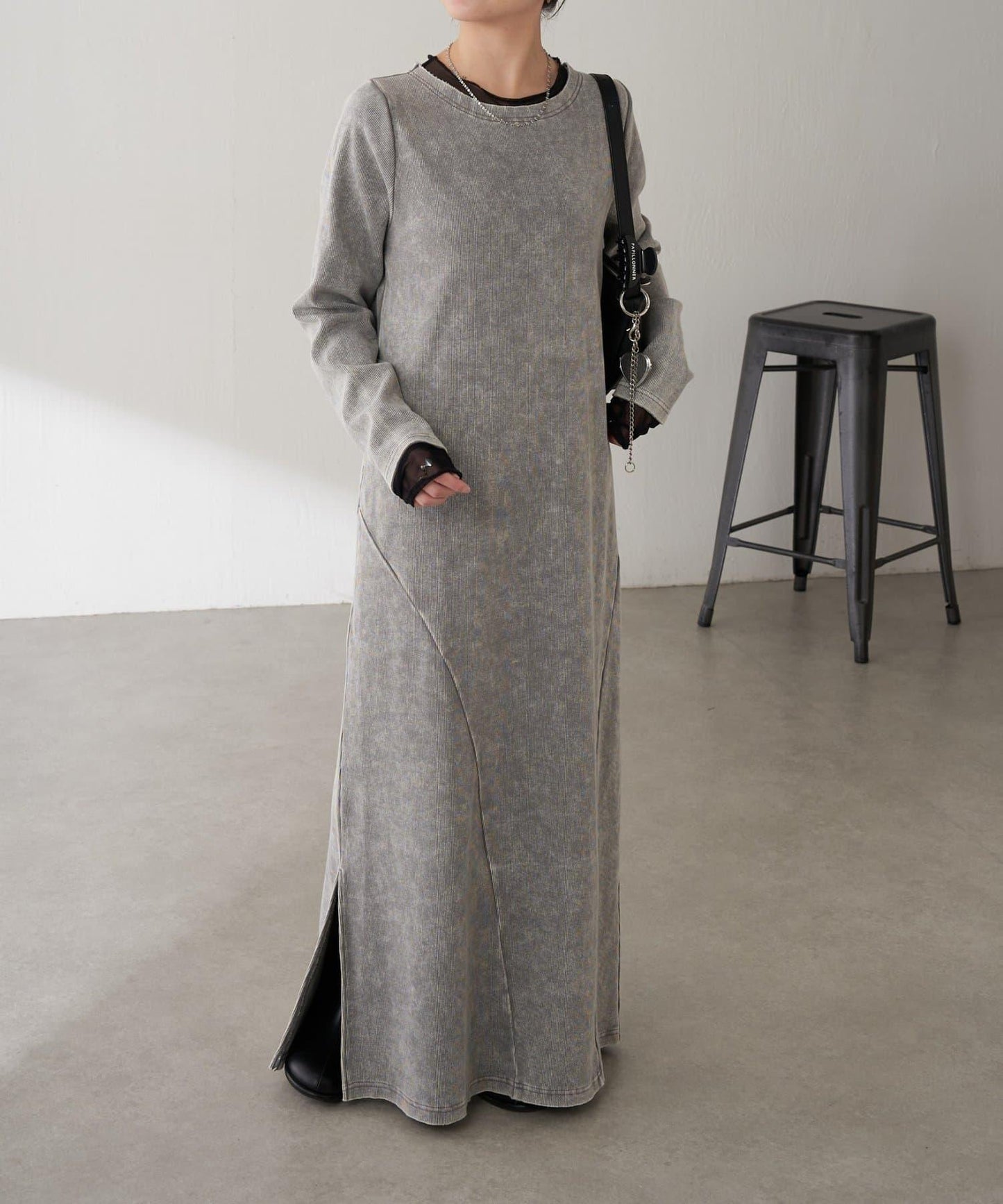 【修身顯瘦】Q.anos 網紗拼接連衣裙