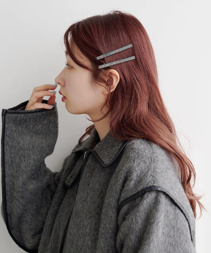 【fiw.】格子髮夾&天鵝絨髮夾套裝