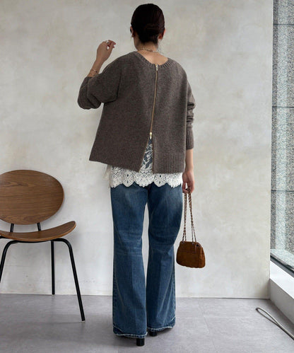 標誌拉鍊兩穿套頭衫