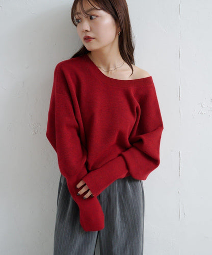 【4色可選/兩用】混色長款羅紋針織衫