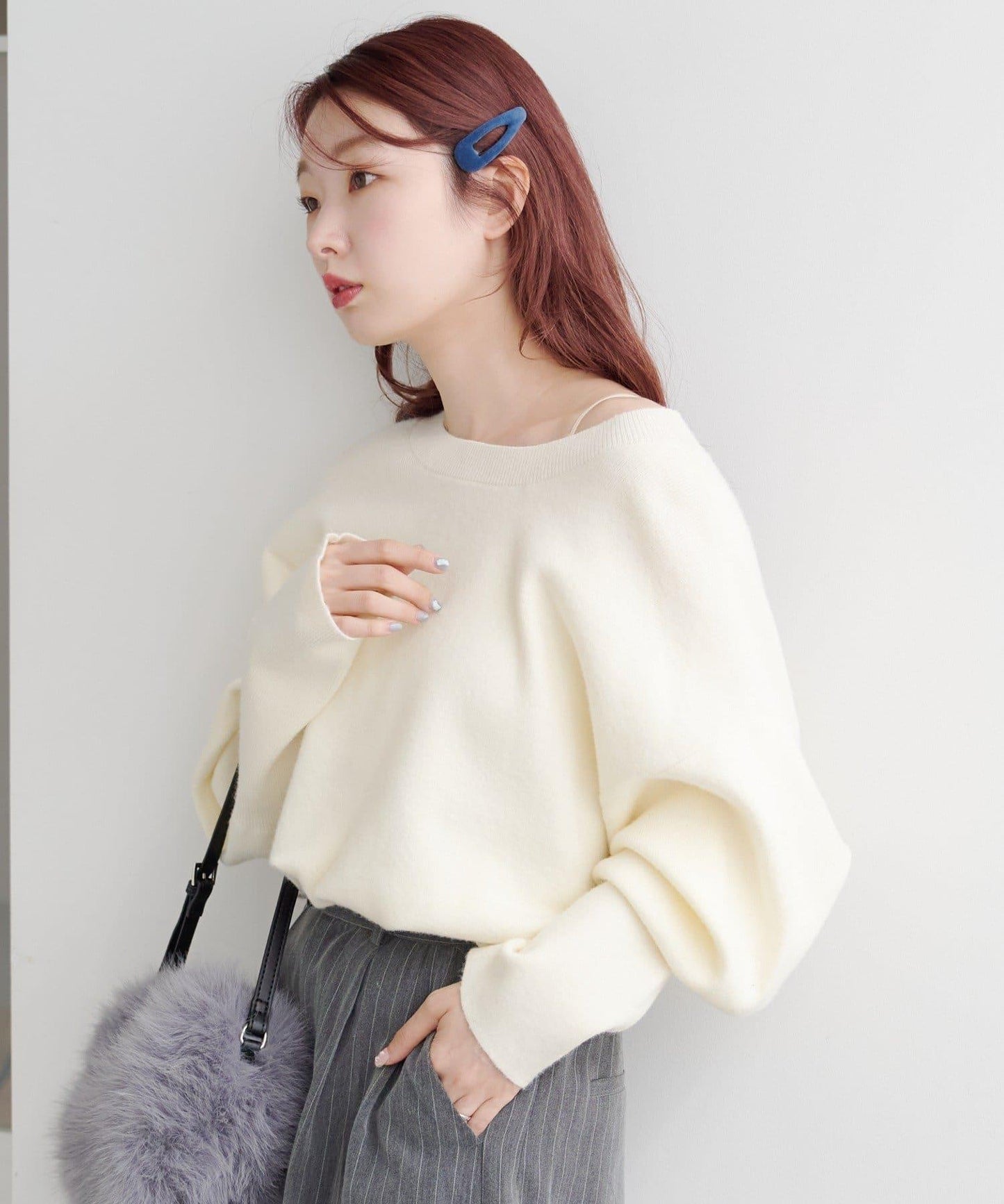 【fiw.】天鵝絨一字夾套裝