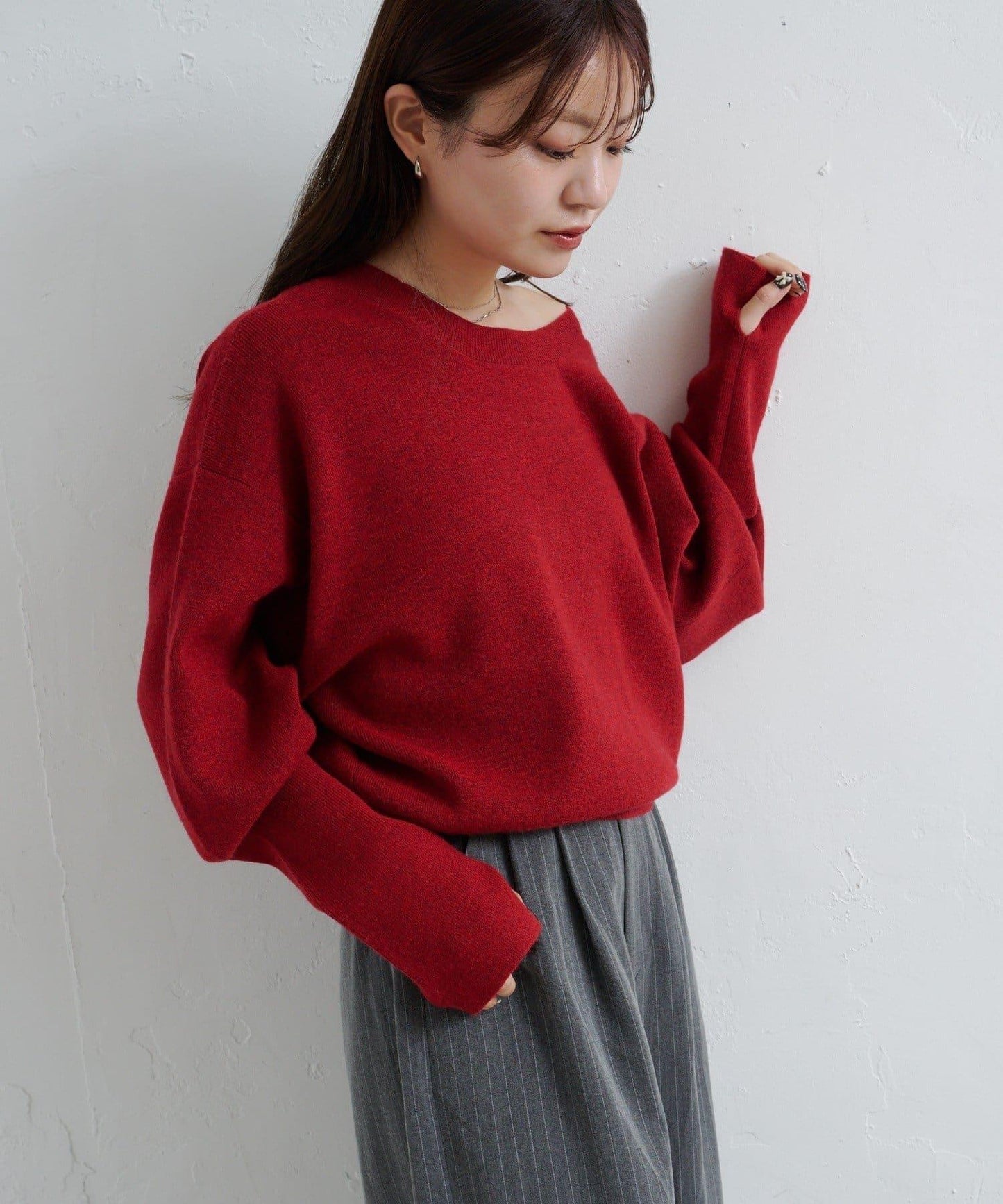 【4色可選/兩用】混色長款羅紋針織衫