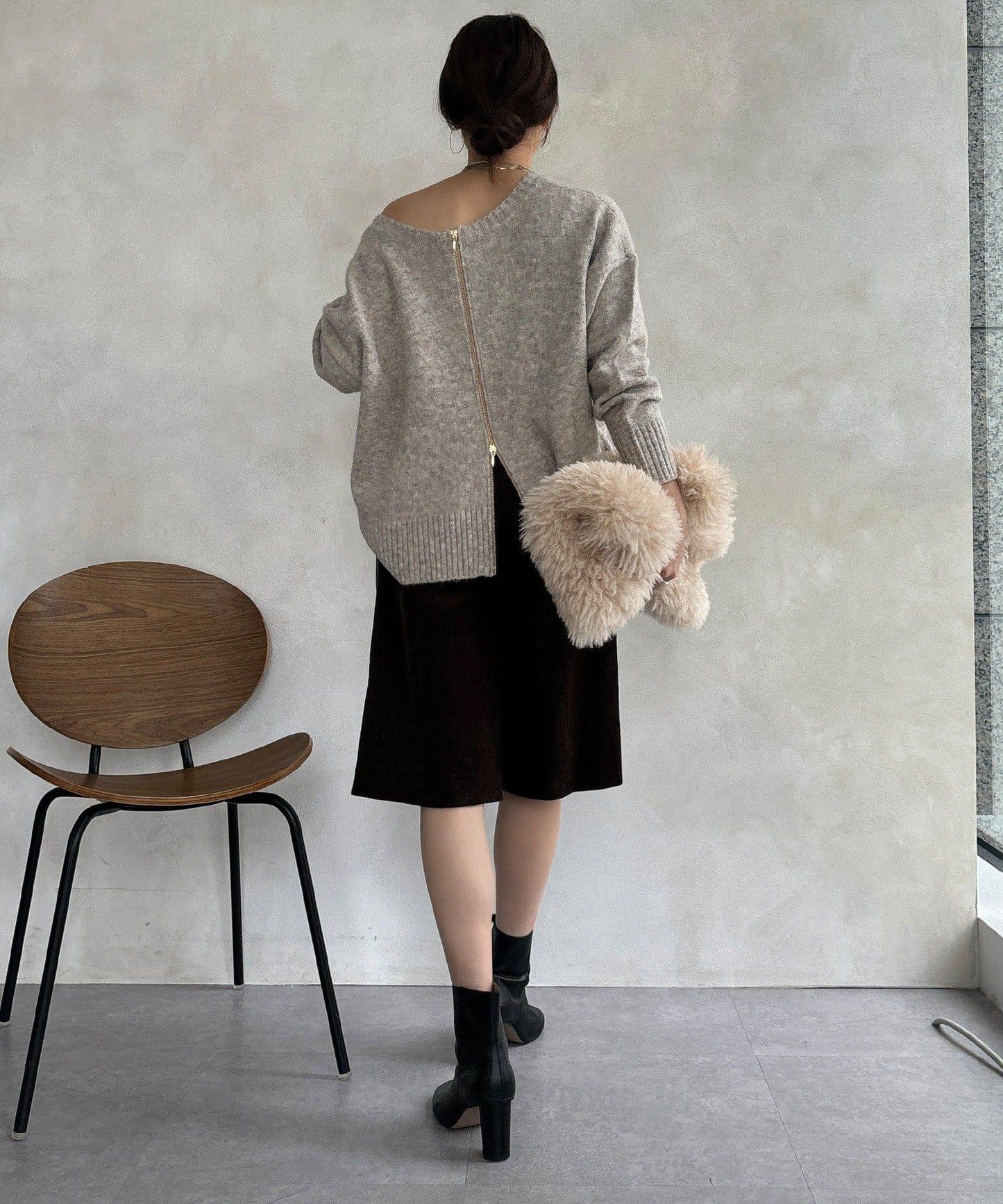 標誌拉鍊兩穿套頭衫