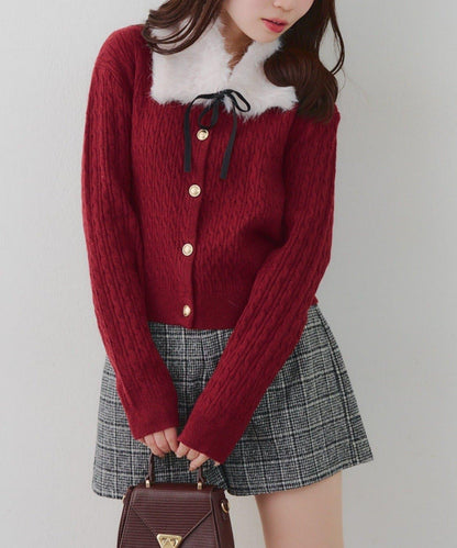 帶圍巾開衫