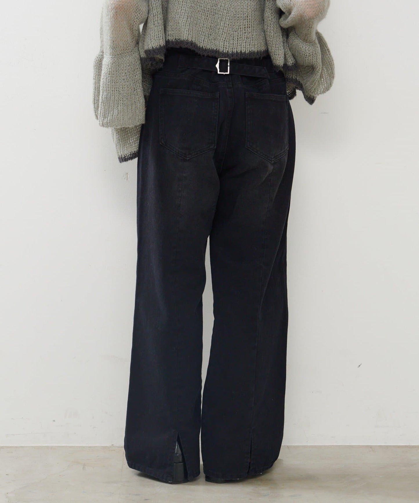 【2尺碼可選/適合身材嬌小】直筒後腰帶長褲