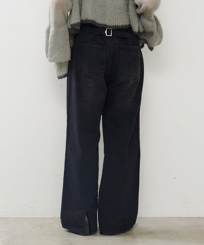 【2尺碼可選/適合身材嬌小】直筒後腰帶長褲