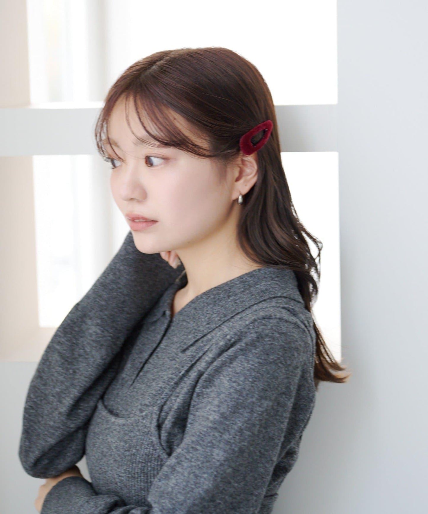 【fiw.】天鵝絨一字夾套裝