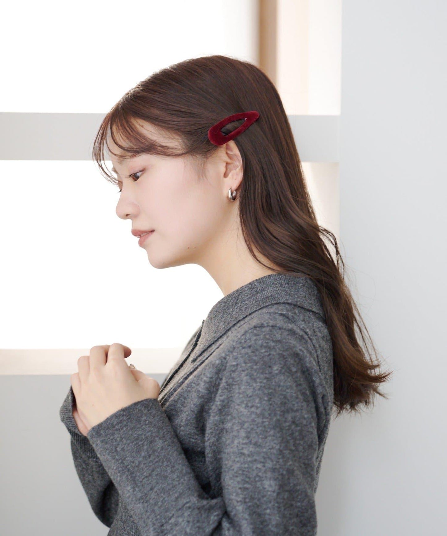 【fiw.】天鵝絨一字夾套裝