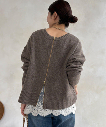 標誌拉鍊兩穿套頭衫