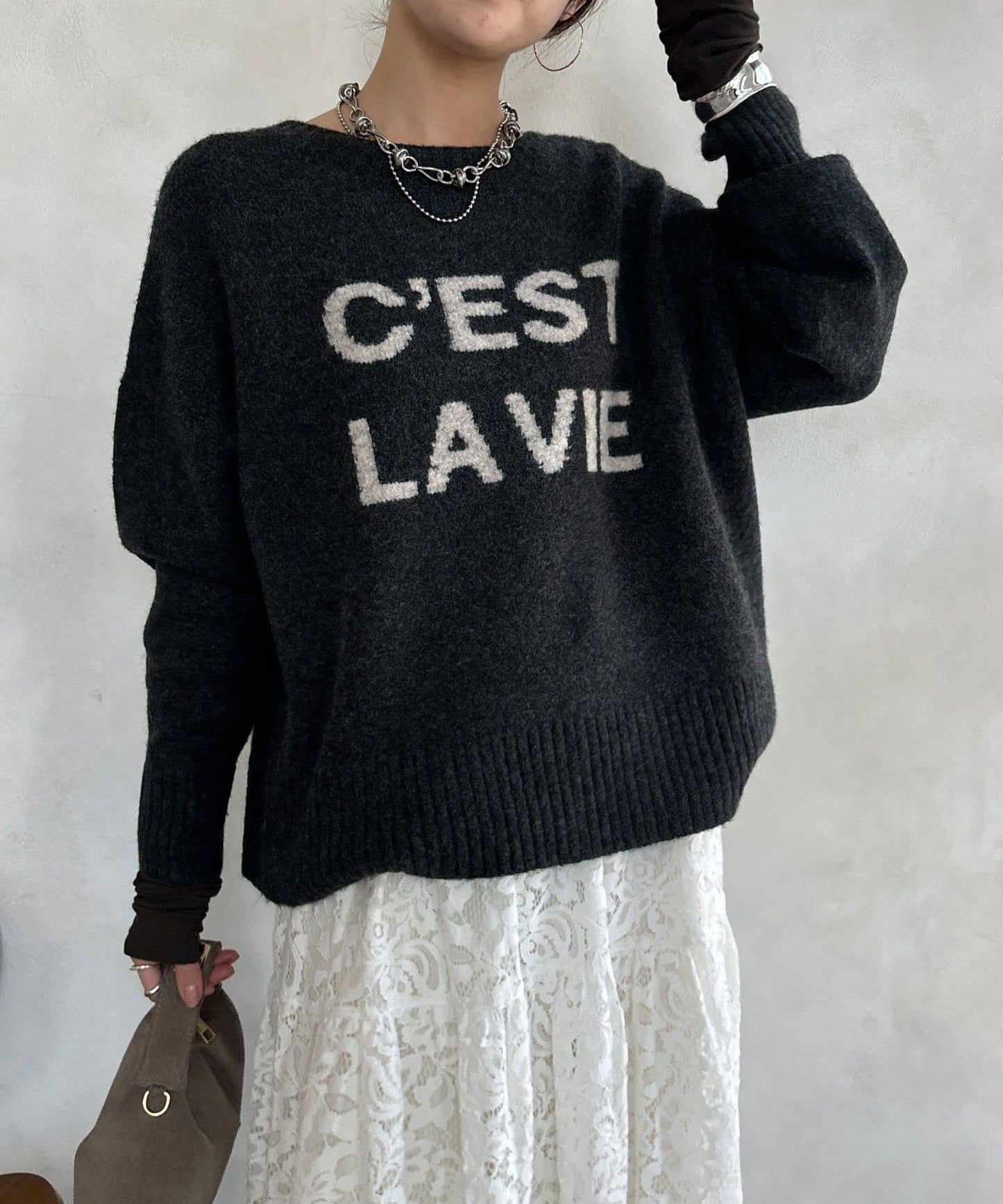 標誌拉鍊兩穿套頭衫