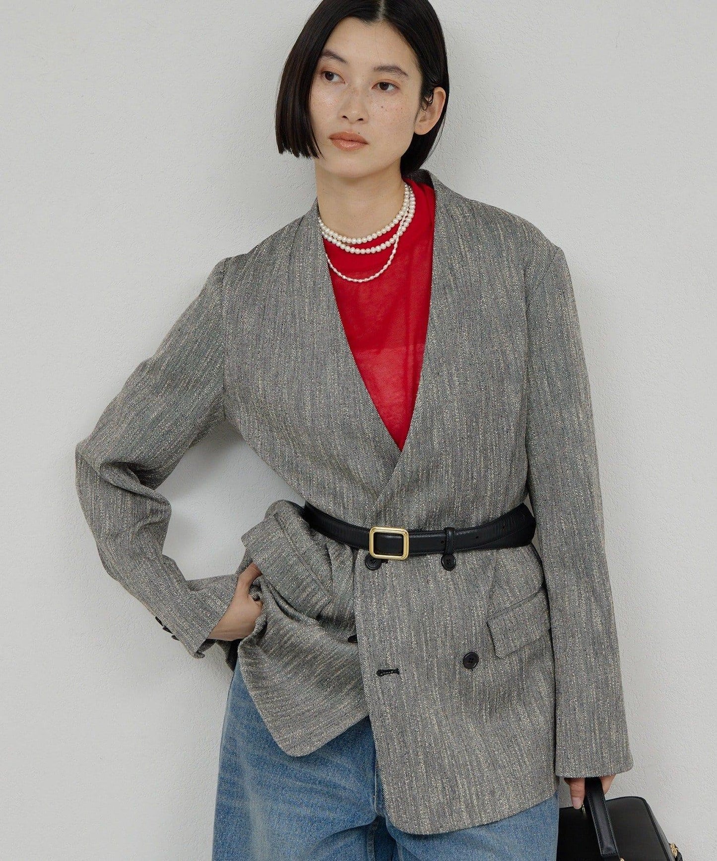 【近日開始】無領粗花呢夾克