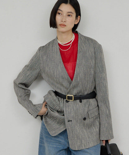 【近日開始】無領粗花呢夾克