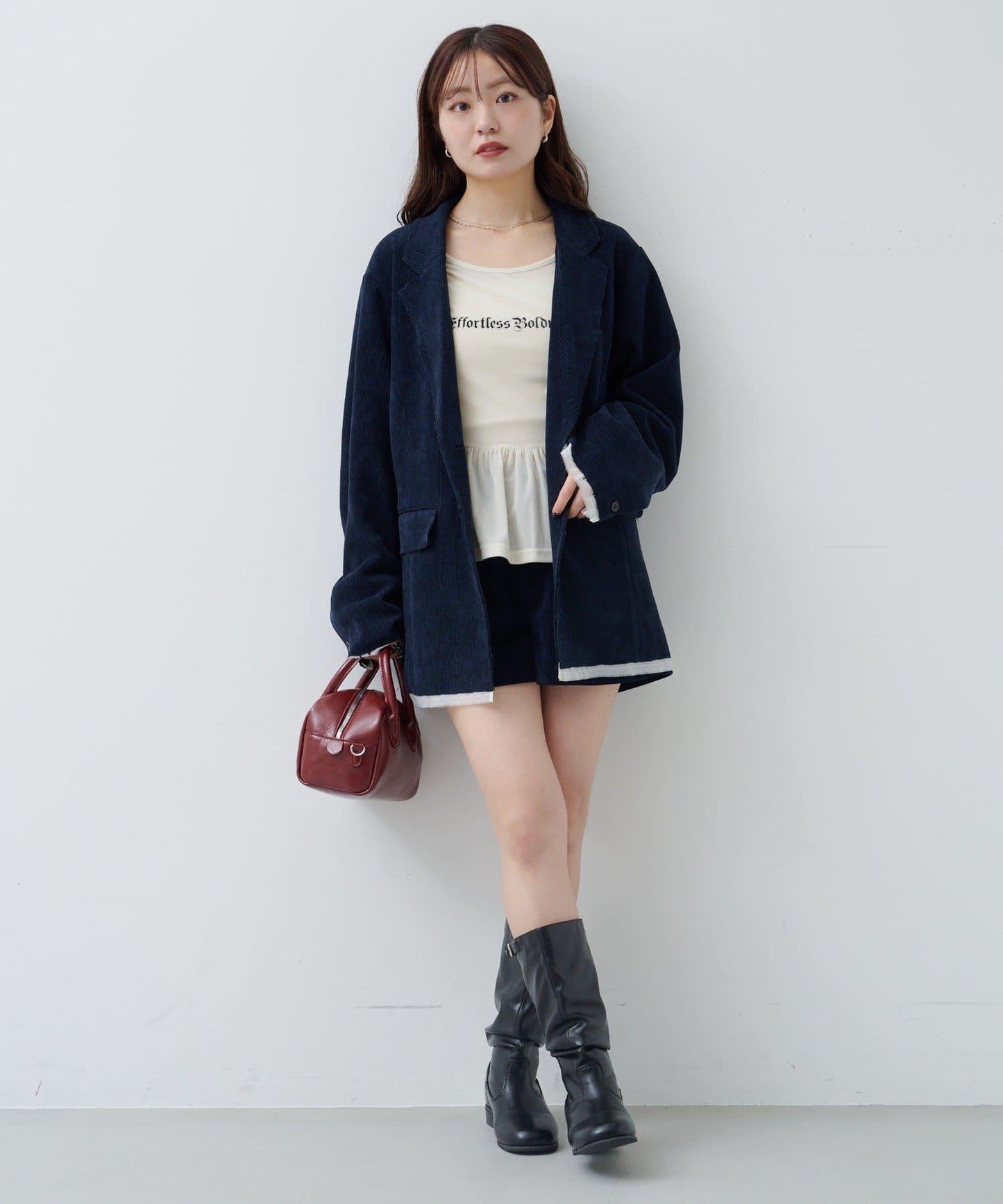 徽標荷葉邊天鵝絨上衣